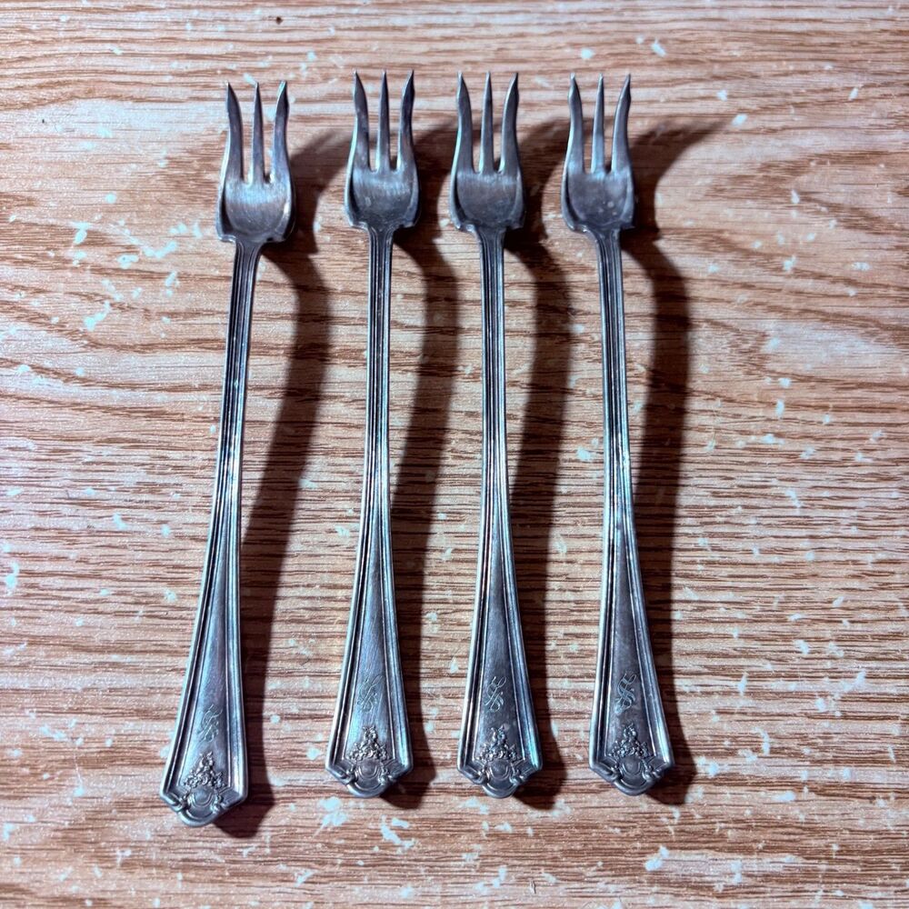 Vintage Silverplate Cocktail Fork collection Lot of 4